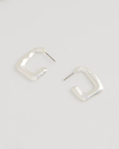 Chico's Latest - Mini Silvertone Square Earrings Silver