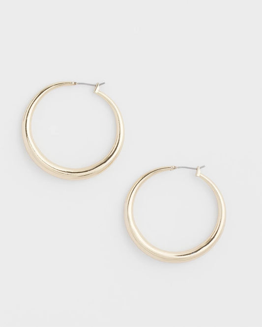 Chico's Quality - Cassie Gold-Tone Hoop Earrings Gold