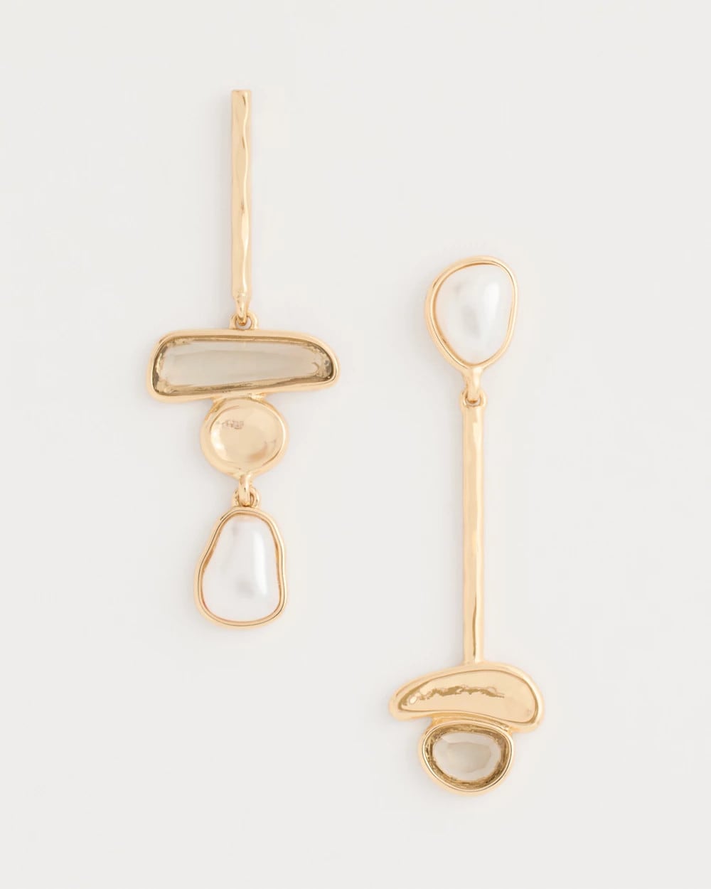 Chico's Latest - Asymmetrical Pearlescent Linear Earrings Pearl