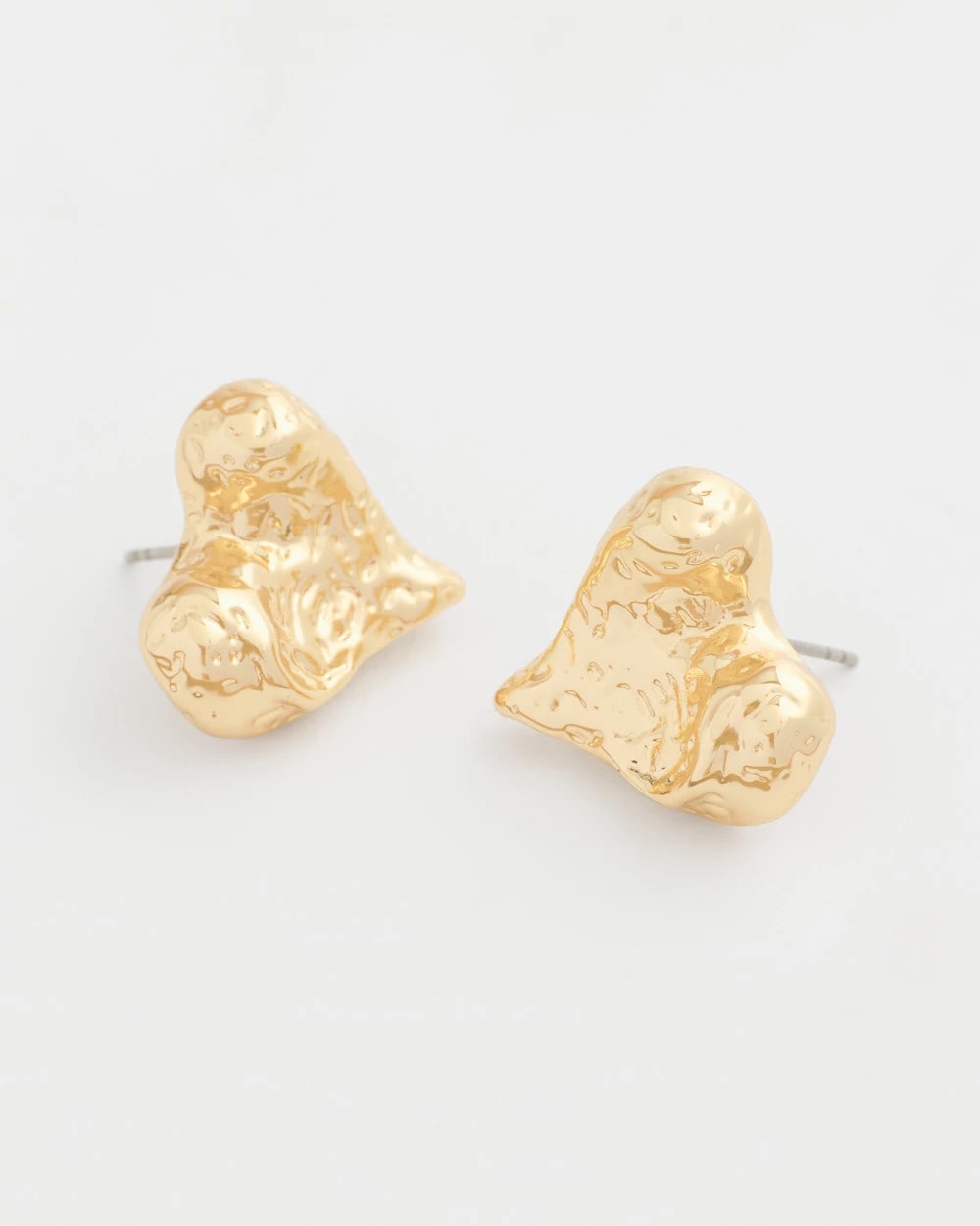 Chico's Signature - Golden Heart Stud Earrings Gold
