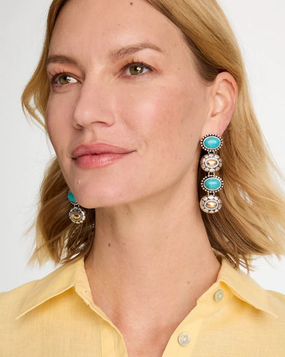 Chico's Value - Turquoise Mixed Metal Linear Earrings Turquoise