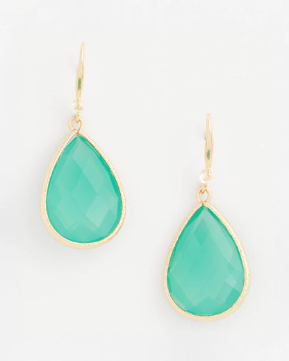 Chico's Customer Favorite - Green Teardrop Fishwire Earrings Green
