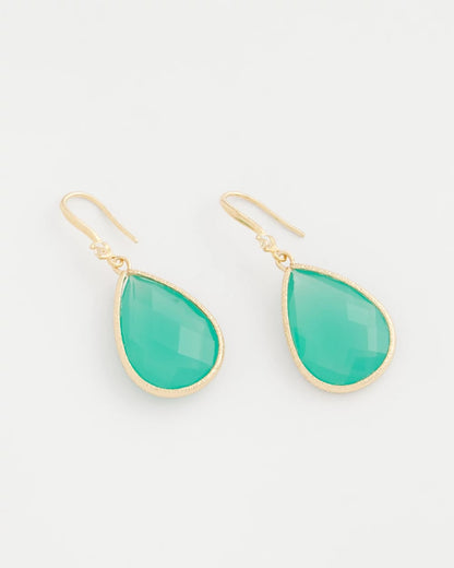 Chico's Customer Favorite - Green Teardrop Fishwire Earrings Green