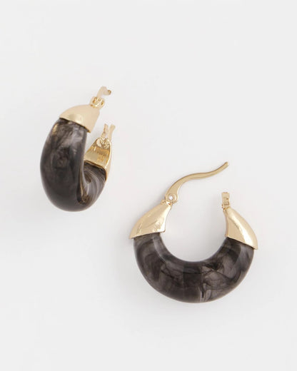 Chico's Top Pick - Marble Gold Hoop Earrings Gold