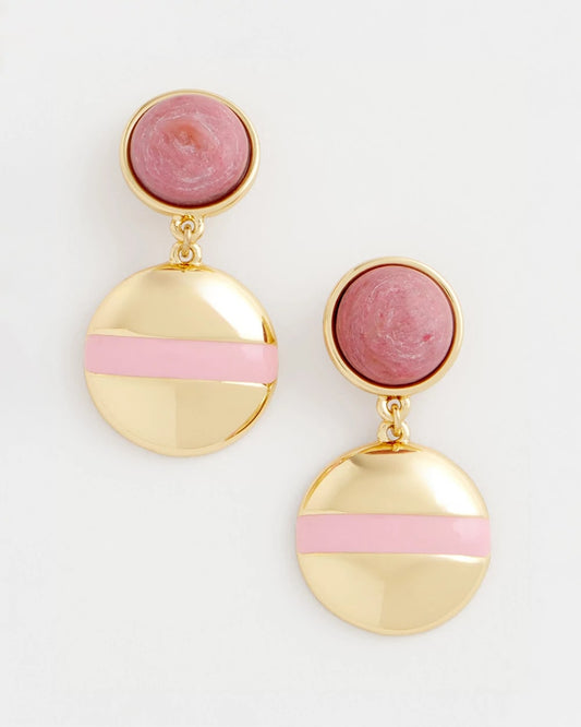 Chico's Classic - Pink Enamel Sphere Drop Earrings Pink