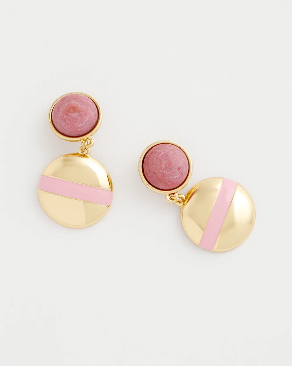 Chico's Classic - Pink Enamel Sphere Drop Earrings Pink