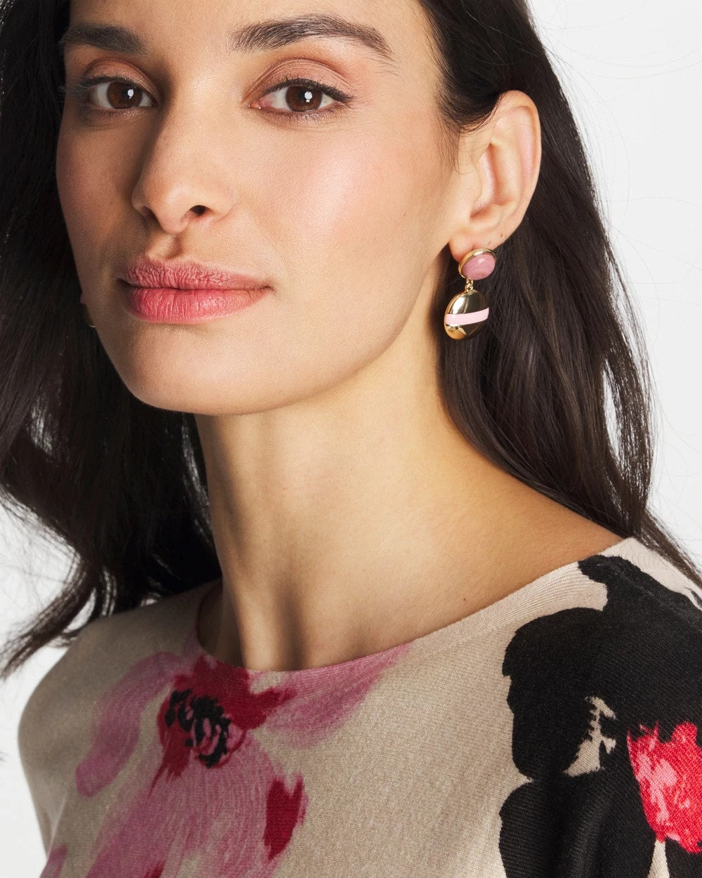 Chico's Classic - Pink Enamel Sphere Drop Earrings Pink