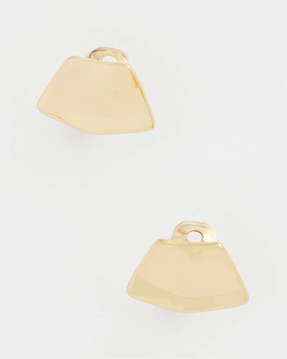 Chico's Smart Buy - Gold Fan Clip On Earrings Gold