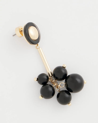 Chico's Everyday - Linear Black Bead Cluster Earrings Black