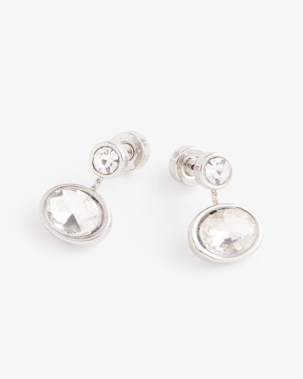 Chico's Great Value - Silvertone Bezel Stud Earrings Silver