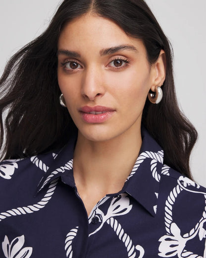 Chico's Featured - Silver Puff Hoop Earrings Silver
