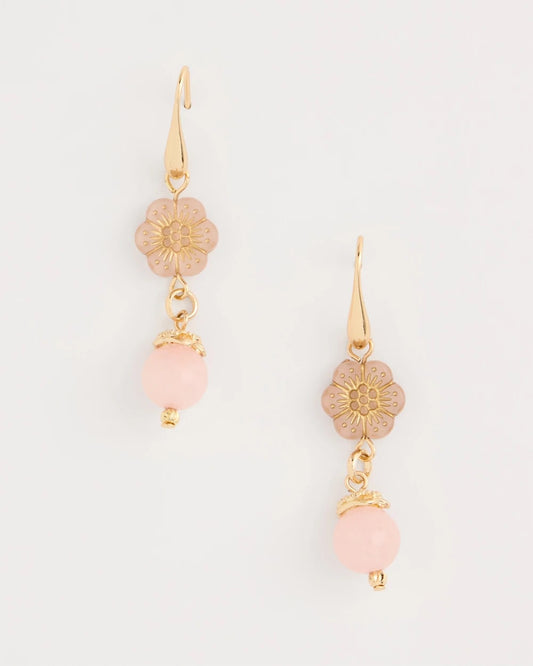 Chico's Customer Favorite - Flower Beaded Drop Earrings Orchid