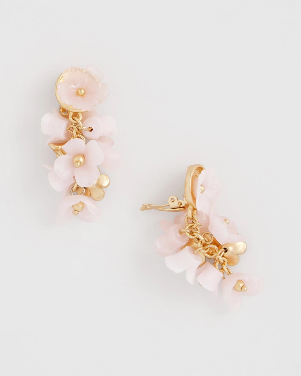 Chico's New - Pink Flower Cluster Drop Earrings Pink