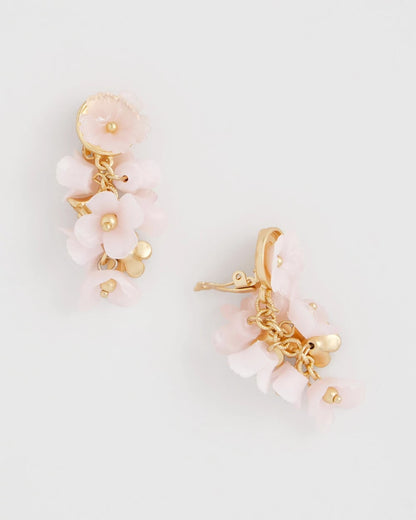 Chico's New - Pink Flower Cluster Drop Earrings Pink