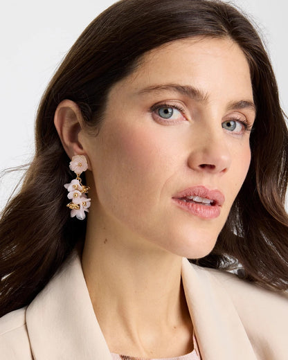 Chico's New - Pink Flower Cluster Drop Earrings Pink