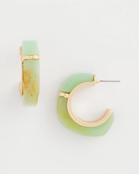 Chico's Classic - Aqua Tone Hoop Earrings Aqua