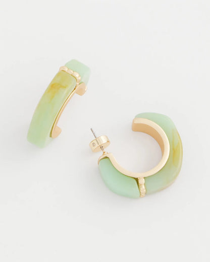 Chico's Classic - Aqua Tone Hoop Earrings Aqua