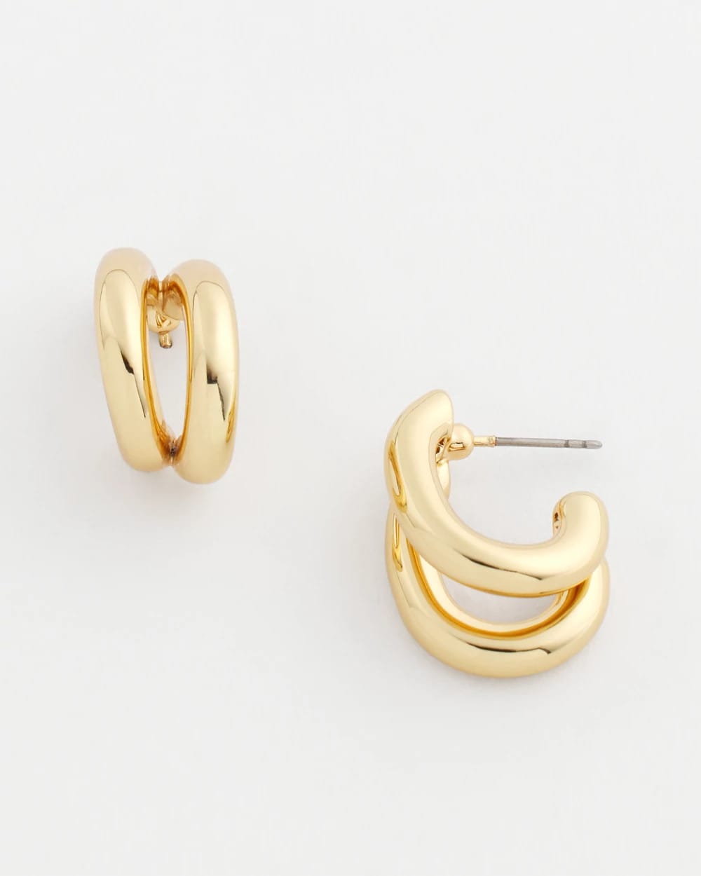 Chico's Signature - Gold Double Mini Hoop Earrings Gold
