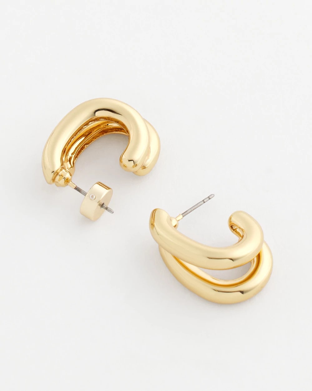 Chico's Signature - Gold Double Mini Hoop Earrings Gold