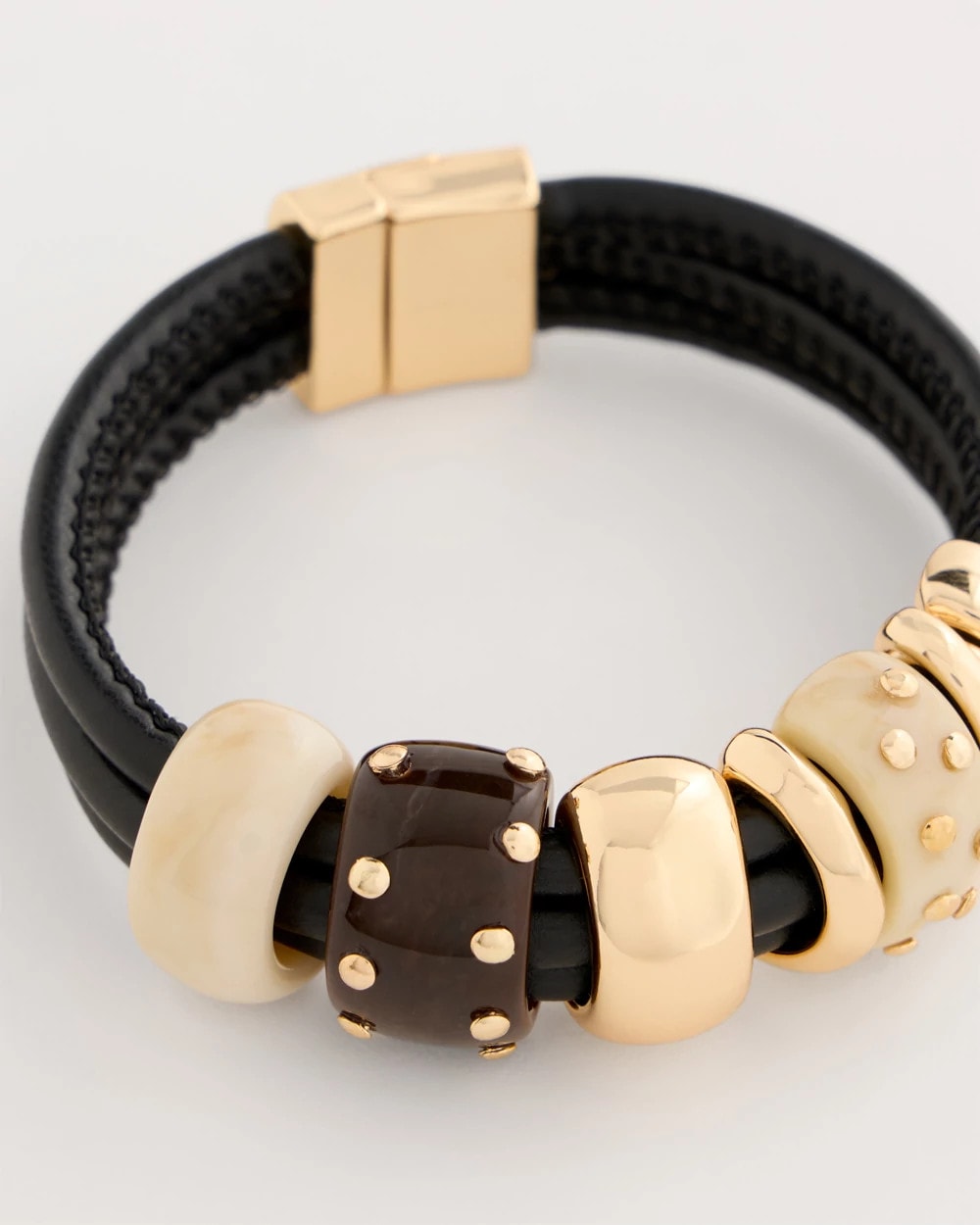 Chico's Everyday - Embellished Rings Corded Bracelet Neutral