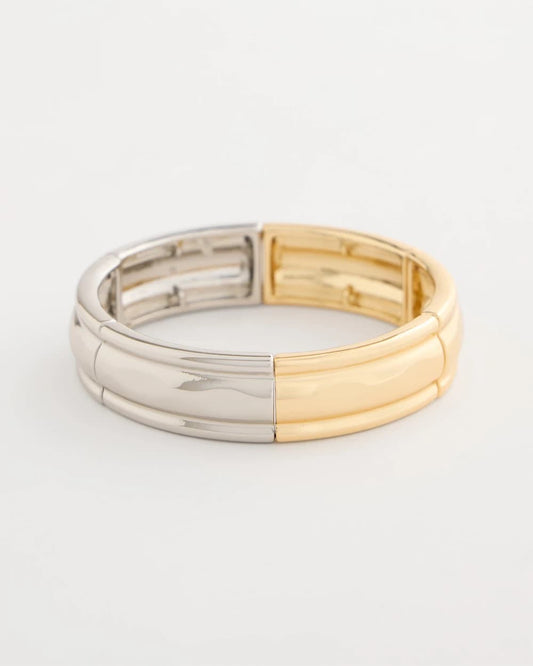 Chico's Quality - Mixed Metal Hinge Cuff Bracelet Mixed Metals