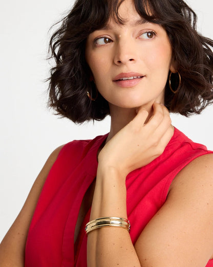 Chico's Quality - Mixed Metal Hinge Cuff Bracelet Mixed Metals