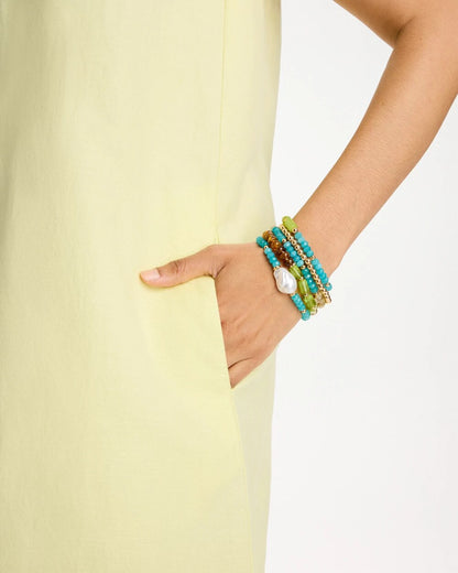 Chico's Best Seller - Multi-Colored Stretch Set of Five Beaded Bracelets Multi