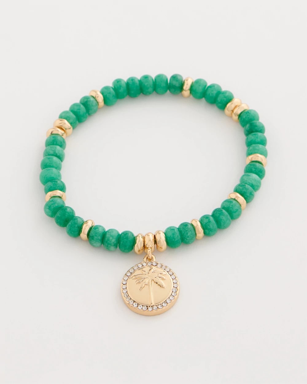Chico's Customer Favorite - Genuine Jade Charm Stretch Bracelet Green