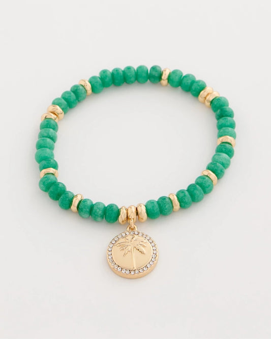 Chico's Customer Favorite - Genuine Jade Charm Stretch Bracelet Green