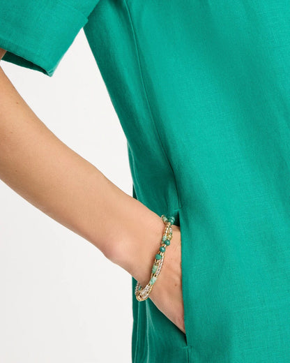 Chico's Popular - Genuine Howlite Beaded Stretch Bracelet Green