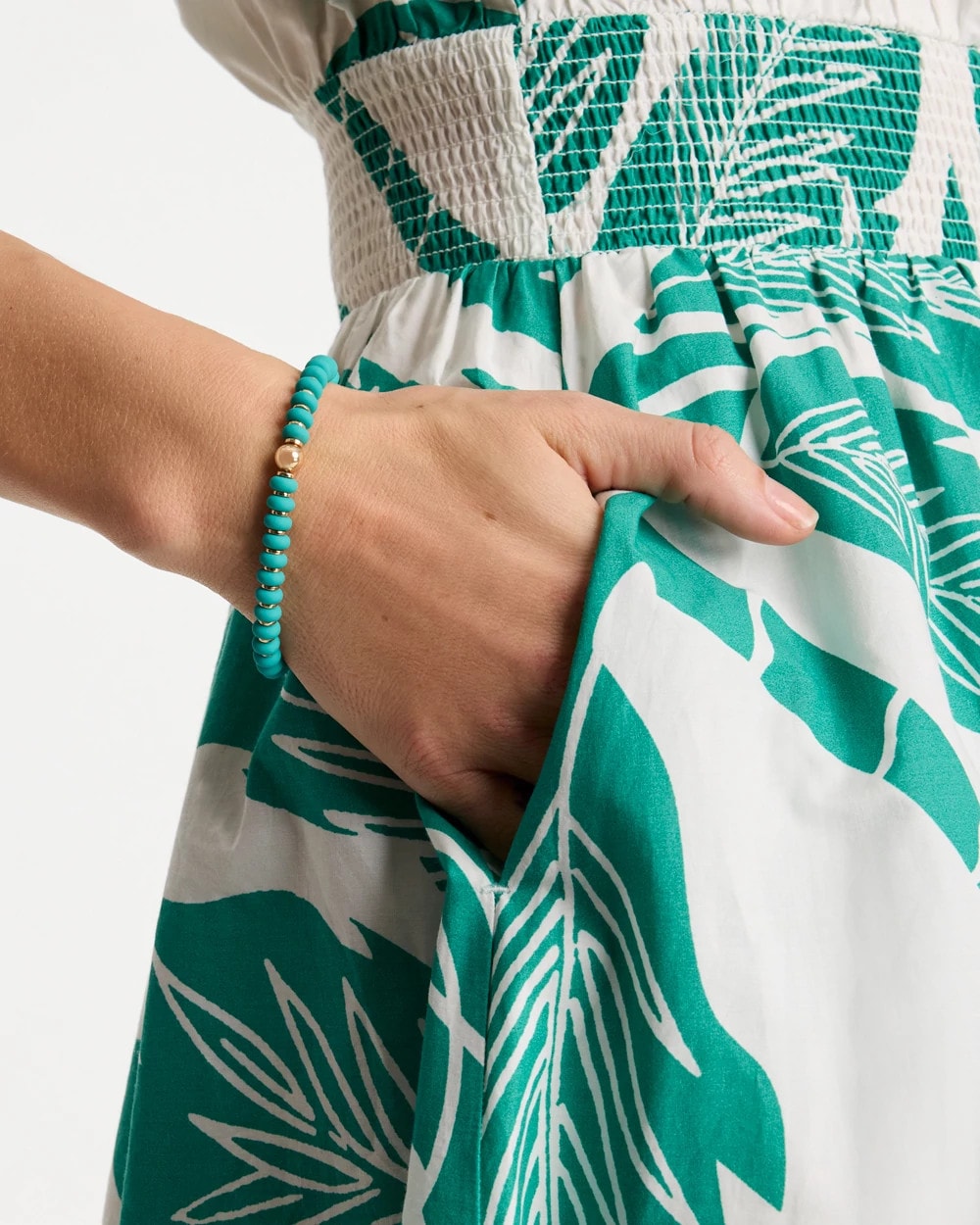 Chico's Smart Buy - Green Round Stretch Bracelet Teal