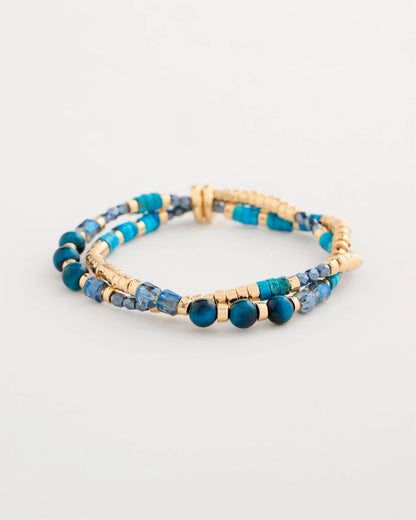 Chico's Trusted - Genuine Teal Tiger's Eye Stretch Bracelet Teal
