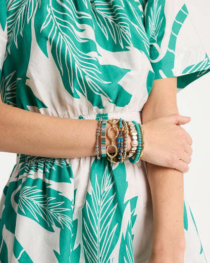 Chico's Signature - Mixed Metal Beaded Stretch Bracelet Mixed Metals