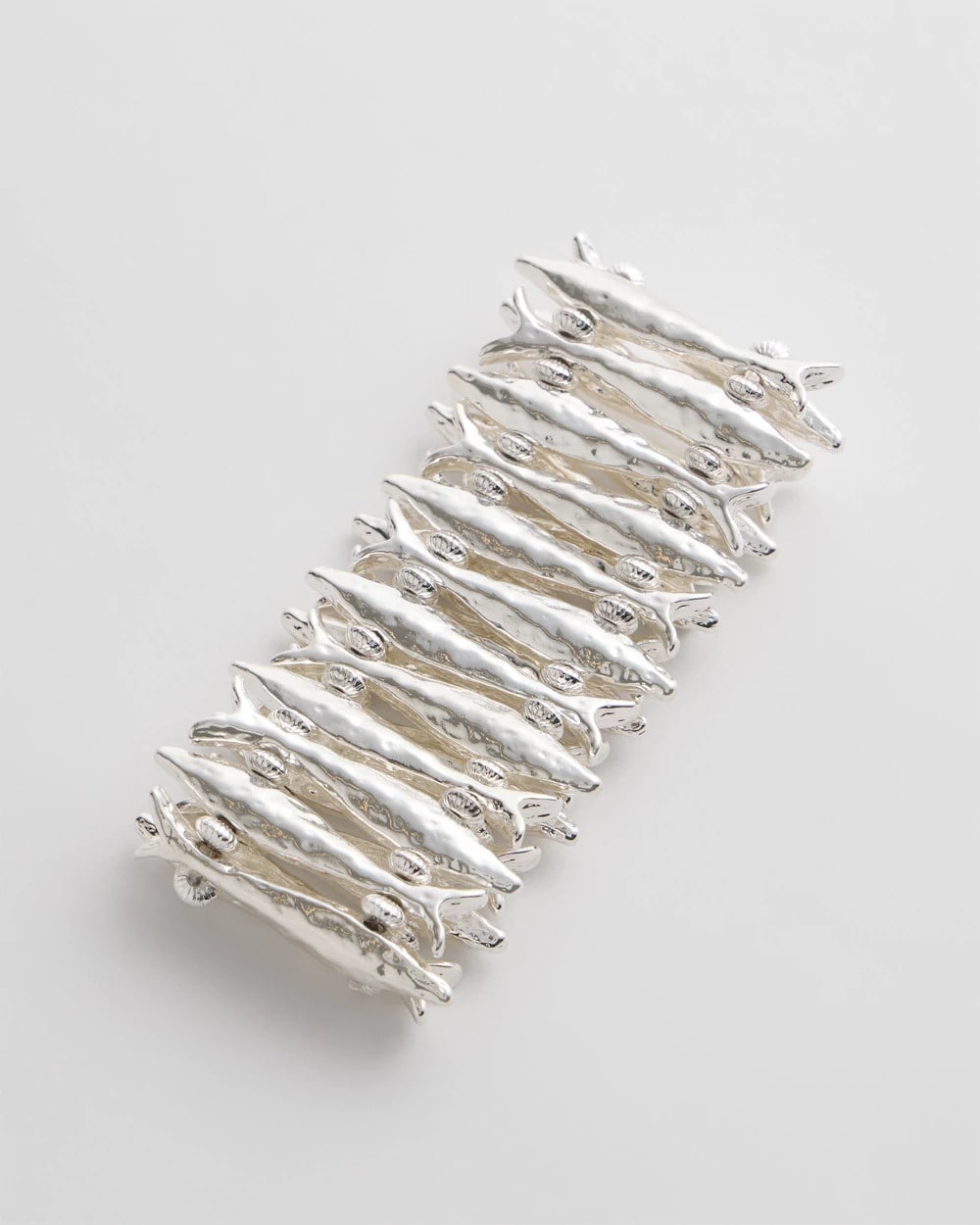 Chico's New - Silvertone Fish Stretch Bracelet Silver