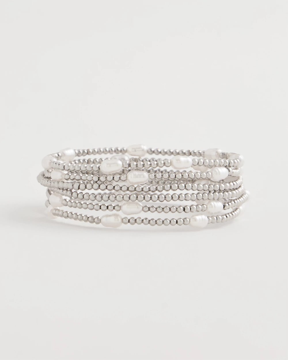 Chico's Value - Pearlescent Bead Ball Bracelet Silver