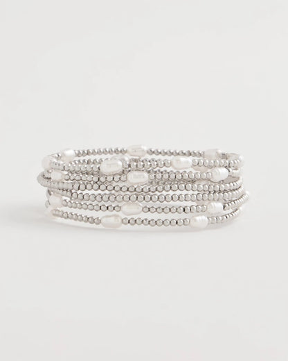 Chico's Value - Pearlescent Bead Ball Bracelet Silver