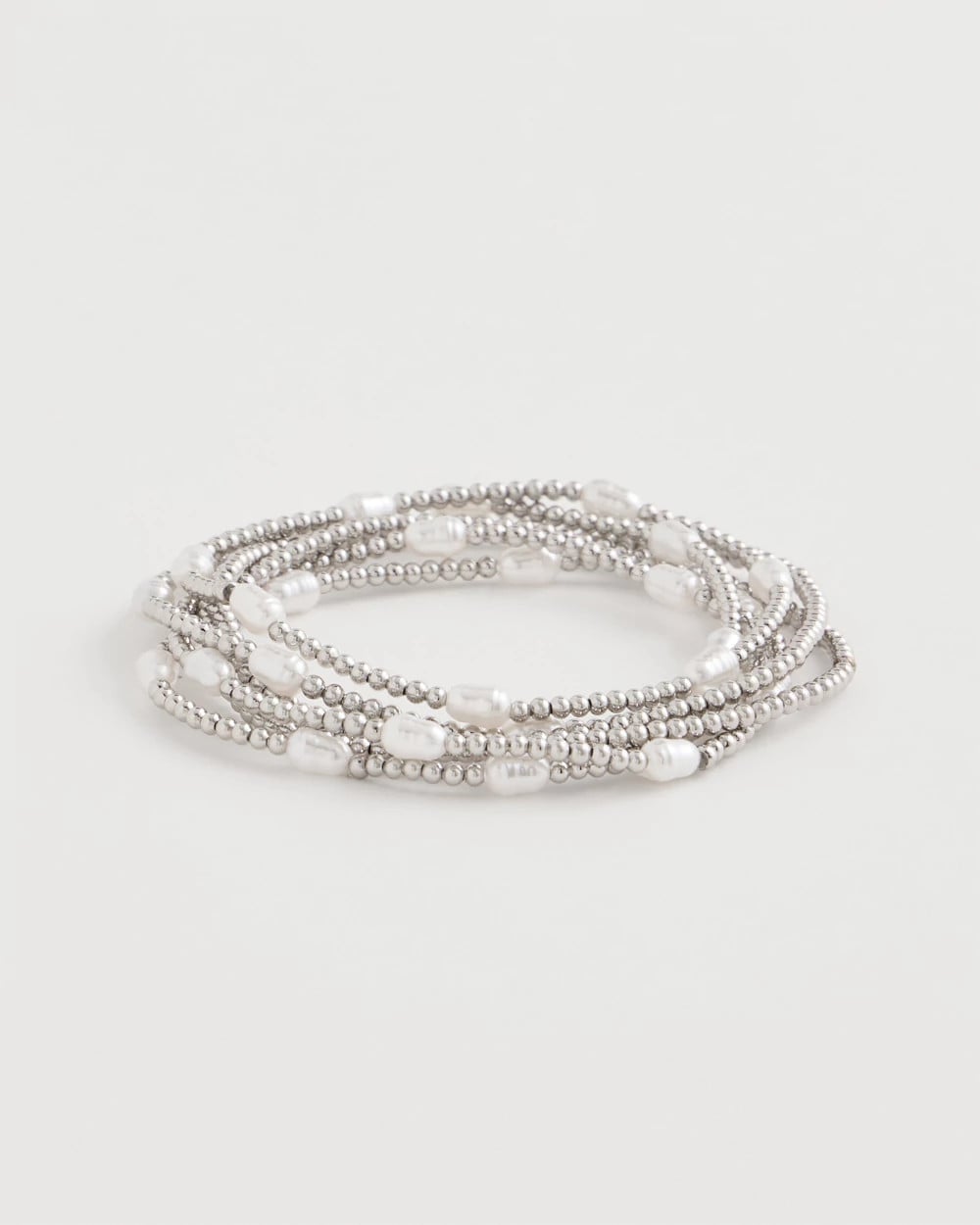 Chico's Value - Pearlescent Bead Ball Bracelet Silver