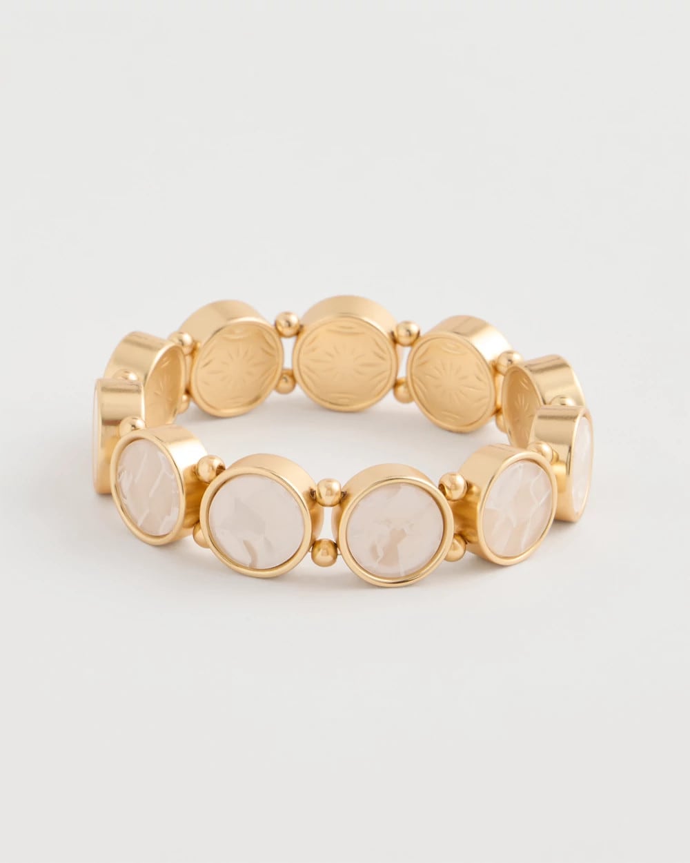Chico's Smart Buy - Pearlescent Goldtone Stretch Bracelet Gold