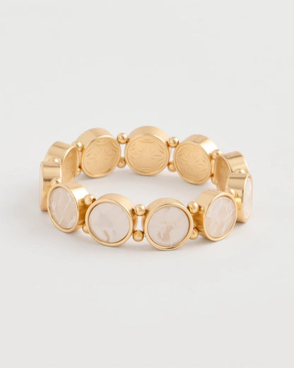 Chico's Smart Buy - Pearlescent Goldtone Stretch Bracelet Gold