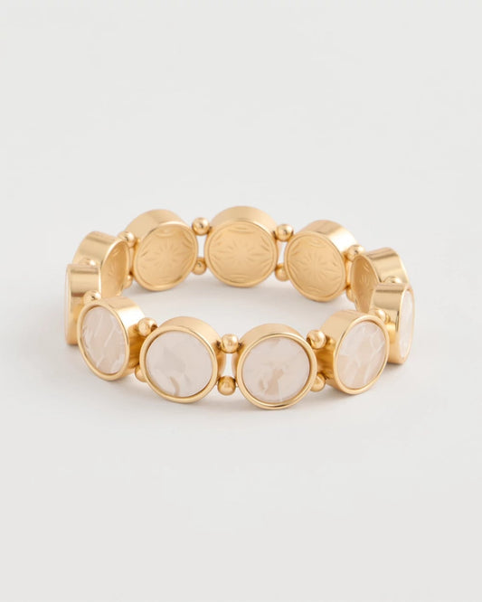 Chico's Smart Buy - Pearlescent Goldtone Stretch Bracelet Gold