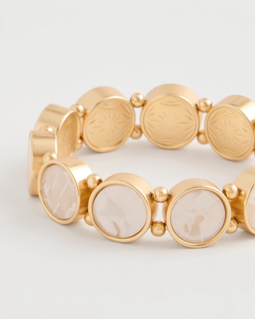 Chico's Smart Buy - Pearlescent Goldtone Stretch Bracelet Gold