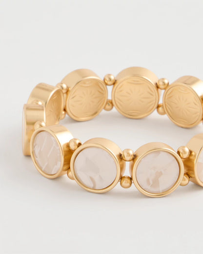 Chico's Smart Buy - Pearlescent Goldtone Stretch Bracelet Gold