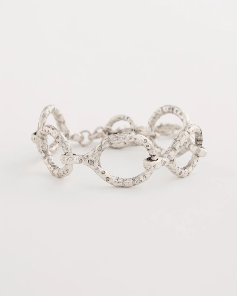 Chico's New - Silvertone Open Link Toggle Bracelet Silver