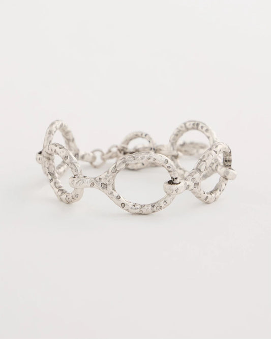 Chico's New - Silvertone Open Link Toggle Bracelet Silver