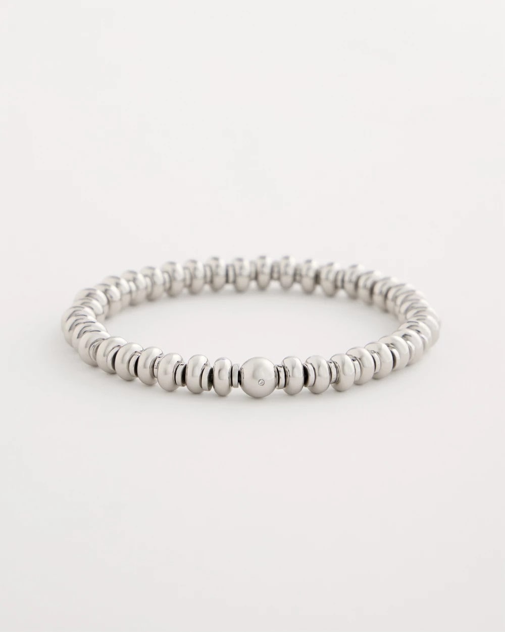 Chico's Smart Buy - Silvertone Rounded Stretch Bracelet Silver