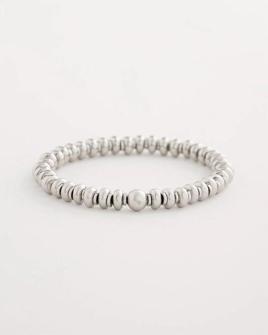 Chico's Smart Buy - Silvertone Rounded Stretch Bracelet Silver