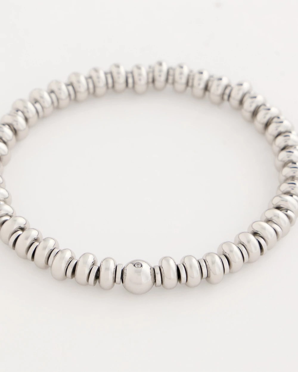 Chico's Smart Buy - Silvertone Rounded Stretch Bracelet Silver