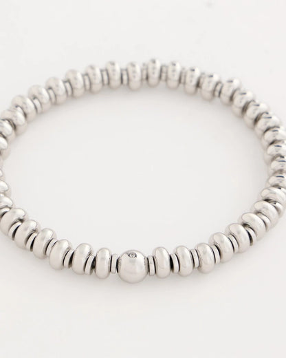 Chico's Smart Buy - Silvertone Rounded Stretch Bracelet Silver