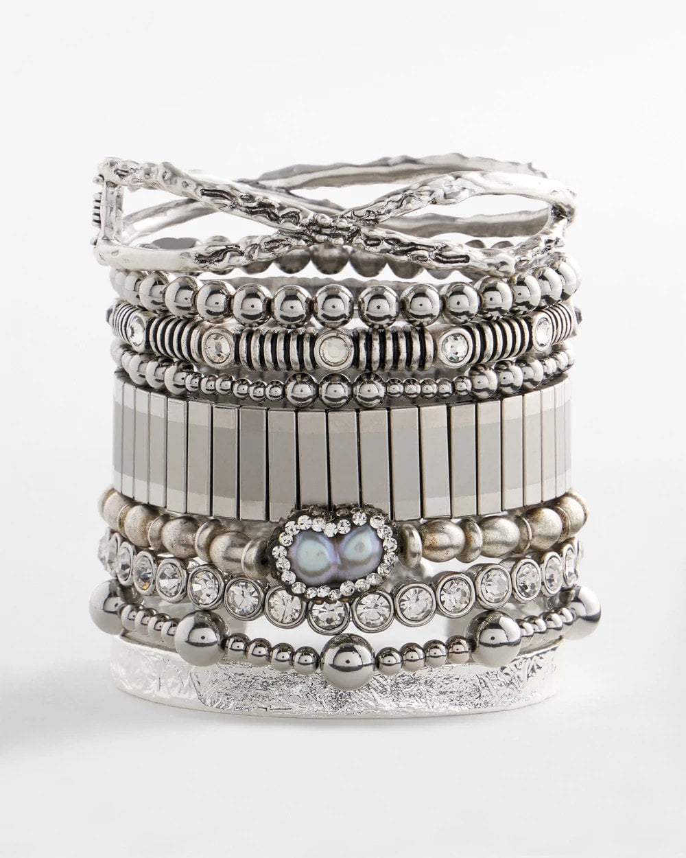 Chico's Great Value - Silvertone Flexible Cuff Bracelet Silver