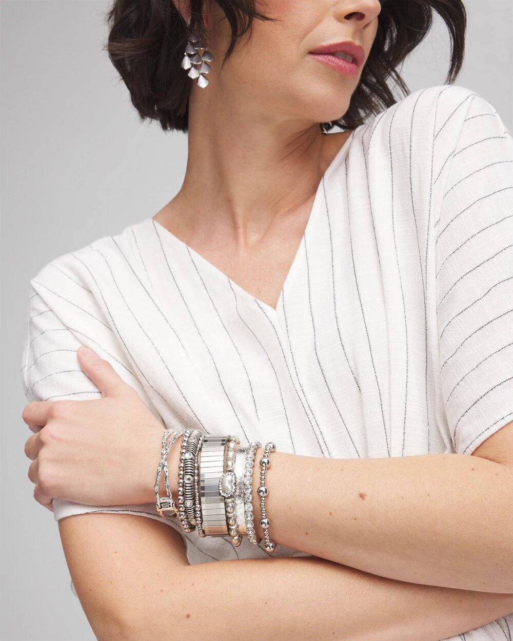 Chico's Great Value - Silvertone Flexible Cuff Bracelet Silver